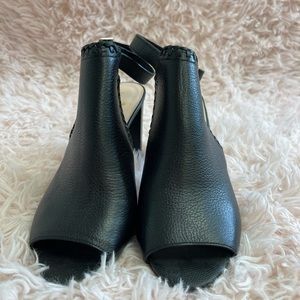 Kate Spade Womens Black Leather Open Toe Mule Heels, Size 9, Designer Heels